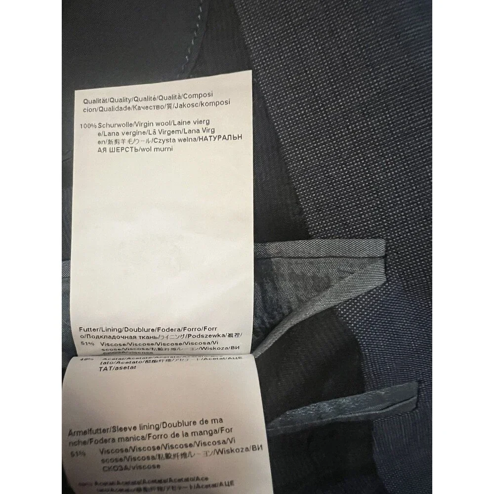 HUGO BOSS Genius 1 Blazer Men 44R Slim Fit 100% Virgin Wool Sport Coat Blue